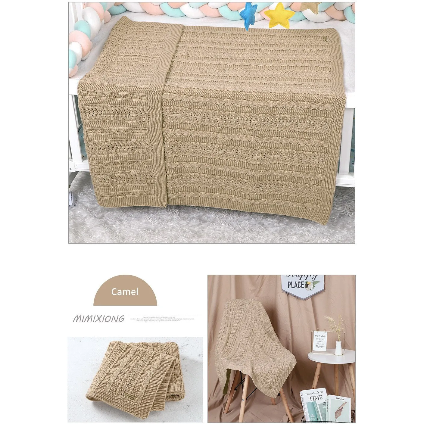 Baby Cable Knitted Blanket