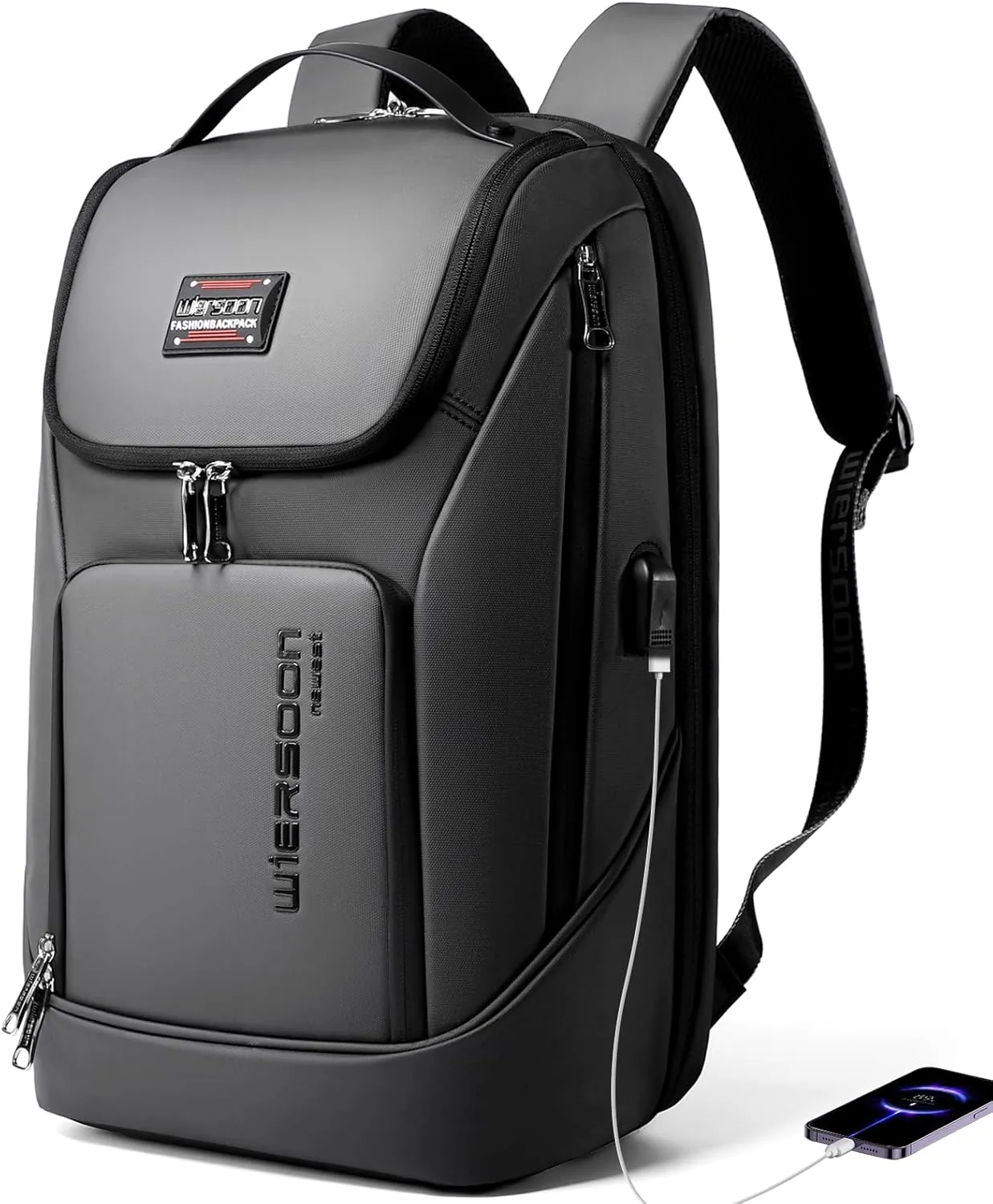 Backpack for Men, Laptop Backpack for 15.6inch Notebook, Travel Backpack for Men with USB Charging Port,Waterproof Business Backpacks, Work Backpacks for Traveling, Commute and Office