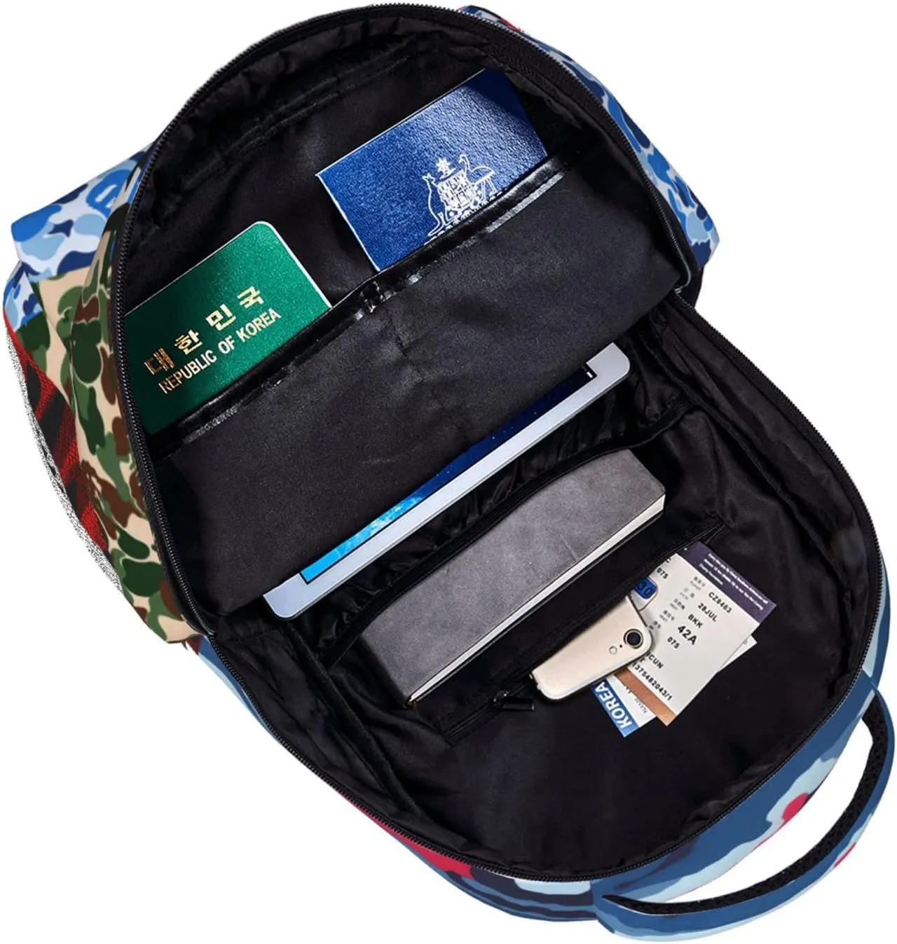 Backpack Shark Teeth Camo Backpacks Travel Laptop Daypack Big Capacity Bookbag for School Boys Girls Men and Women-MultipleColour