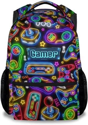 Backpacks for Boys - Cool Gamer Travel Backpack for Kids - 17 Inch Bookbag for Elementary Primary School - Back to School Supplies