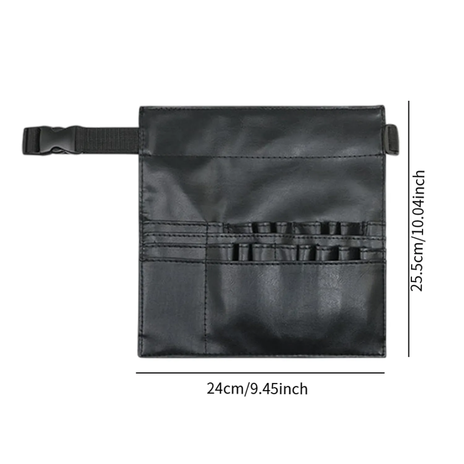 Barber Waist Pouch for Scissors And Combs, PU Leather Organizer for Hairdressers, Black