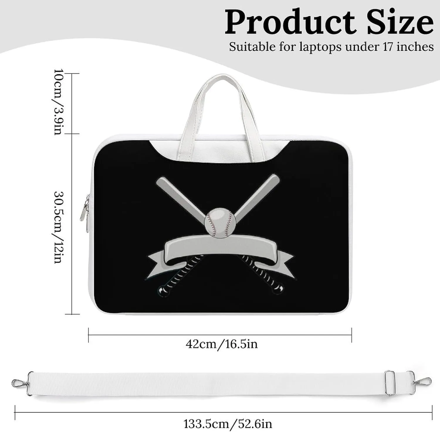 Baseball Logo Leather Bag Laptop Case Slim Water Resistant Computer Bags with Handle Briefcase for Work