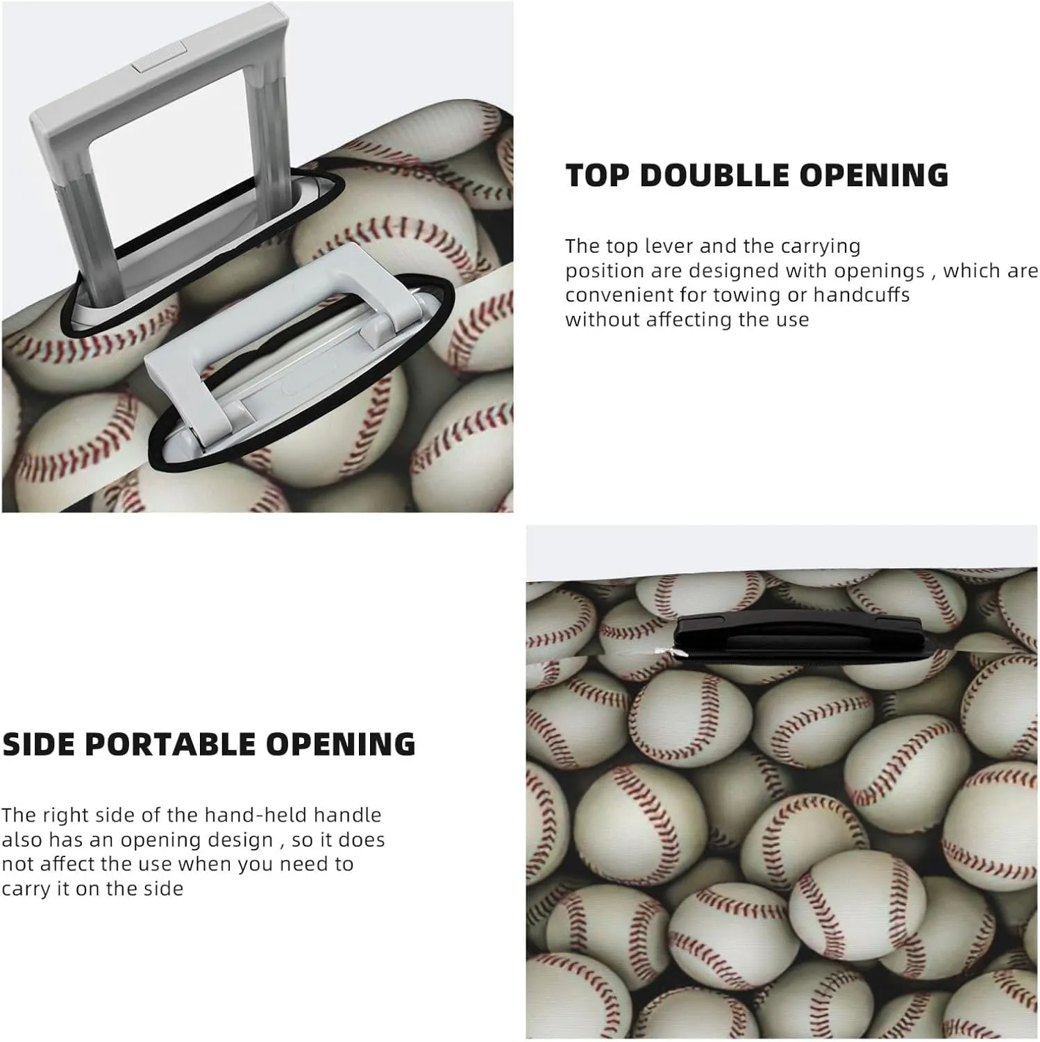 Baseball Print Washable Suitcase Cover Protective Luggage Cover Anti Scratch Travel Gear Protector