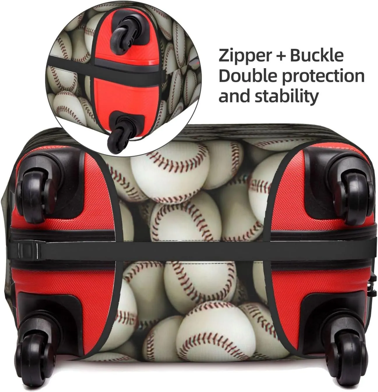 Baseball Print Washable Suitcase Cover Protective Luggage Cover Anti Scratch Travel Gear Protector