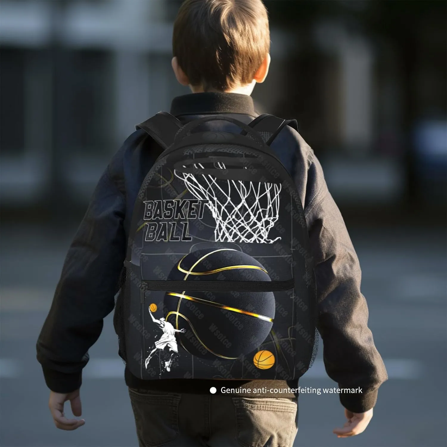 Basketball Backpack for Boys School Bag Sports Theme Boys Backpack for Kids Children Teens Elementary Middle School Bookbag Travel Back Pack for Age 6-18