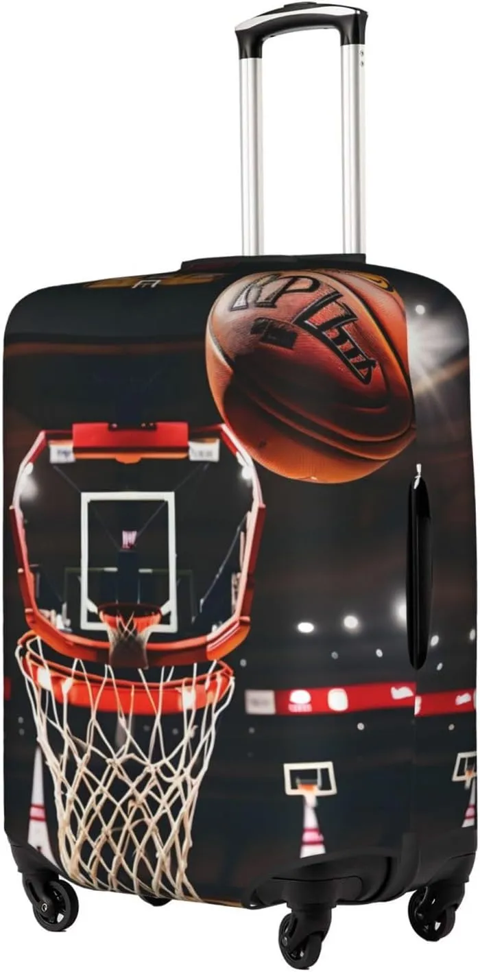 Basketball Print Washable Suitcase Cover Protective Luggage Cover Anti Scratch Travel Gear Protector