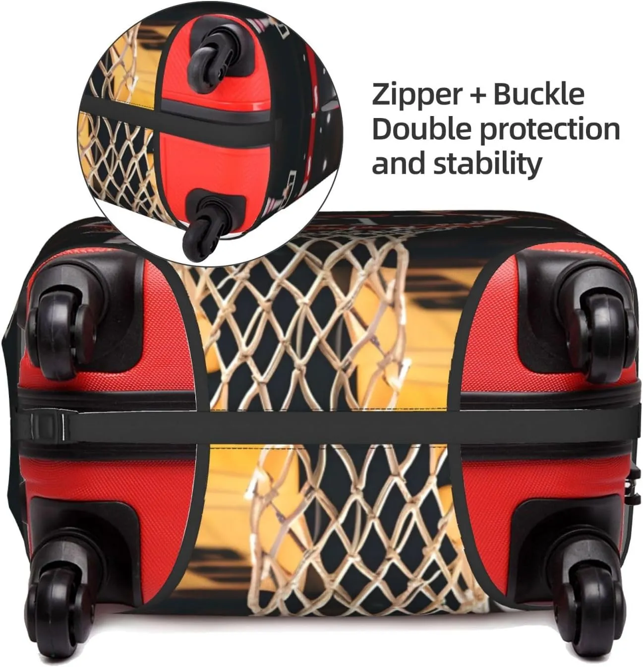 Basketball Print Washable Suitcase Cover Protective Luggage Cover Anti Scratch Travel Gear Protector