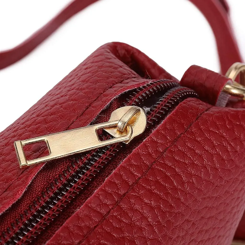 Beach Tote Bag 4 Packet Leather Solid Color Handbags Shoulder Bags Crossbody Hobo Bags Card Purse Work Travel Essential Z