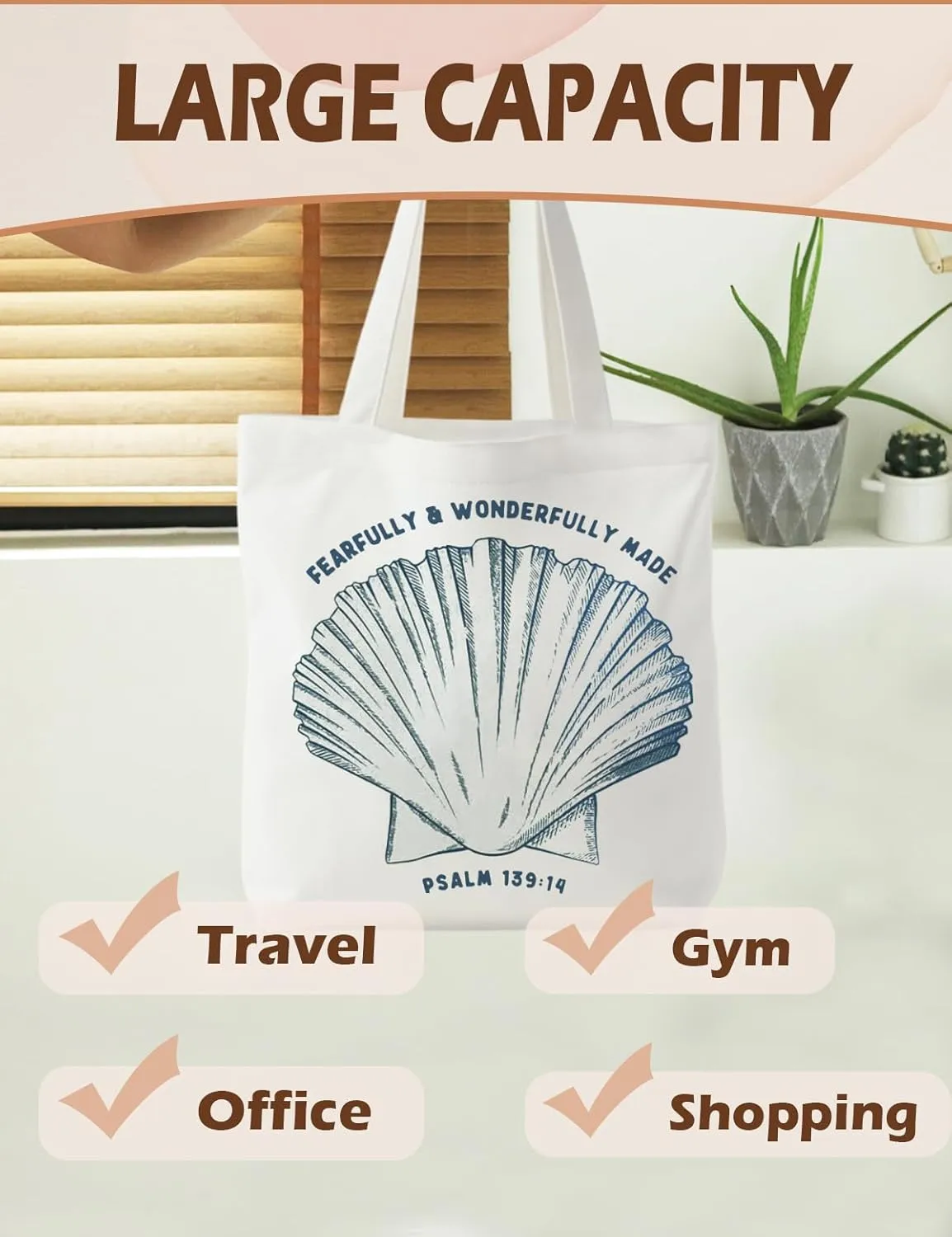Beach Tote Bag, Species of Sharks Canvas Tote Bags for Women