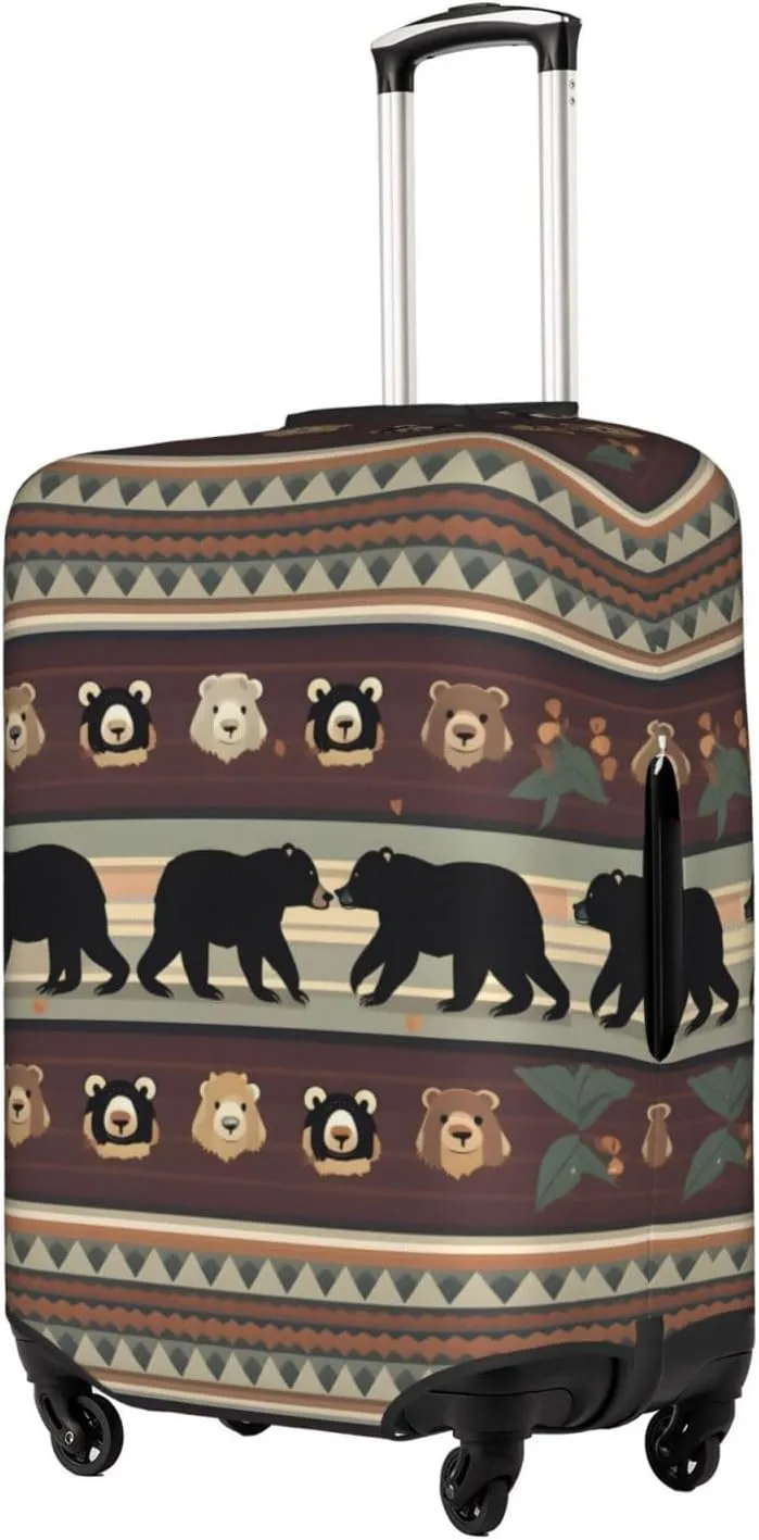 Bear Print Washable Suitcase Cover Protective Luggage Cover Anti Scratch Travel Gear Protector