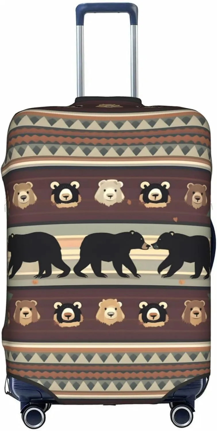 Bear Print Washable Suitcase Cover Protective Luggage Cover Anti Scratch Travel Gear Protector