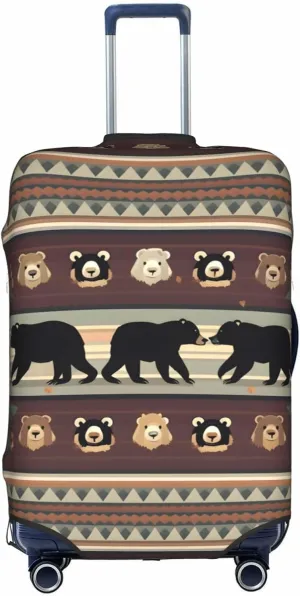 Bear Print Washable Suitcase Cover Protective Luggage Cover Anti Scratch Travel Gear Protector