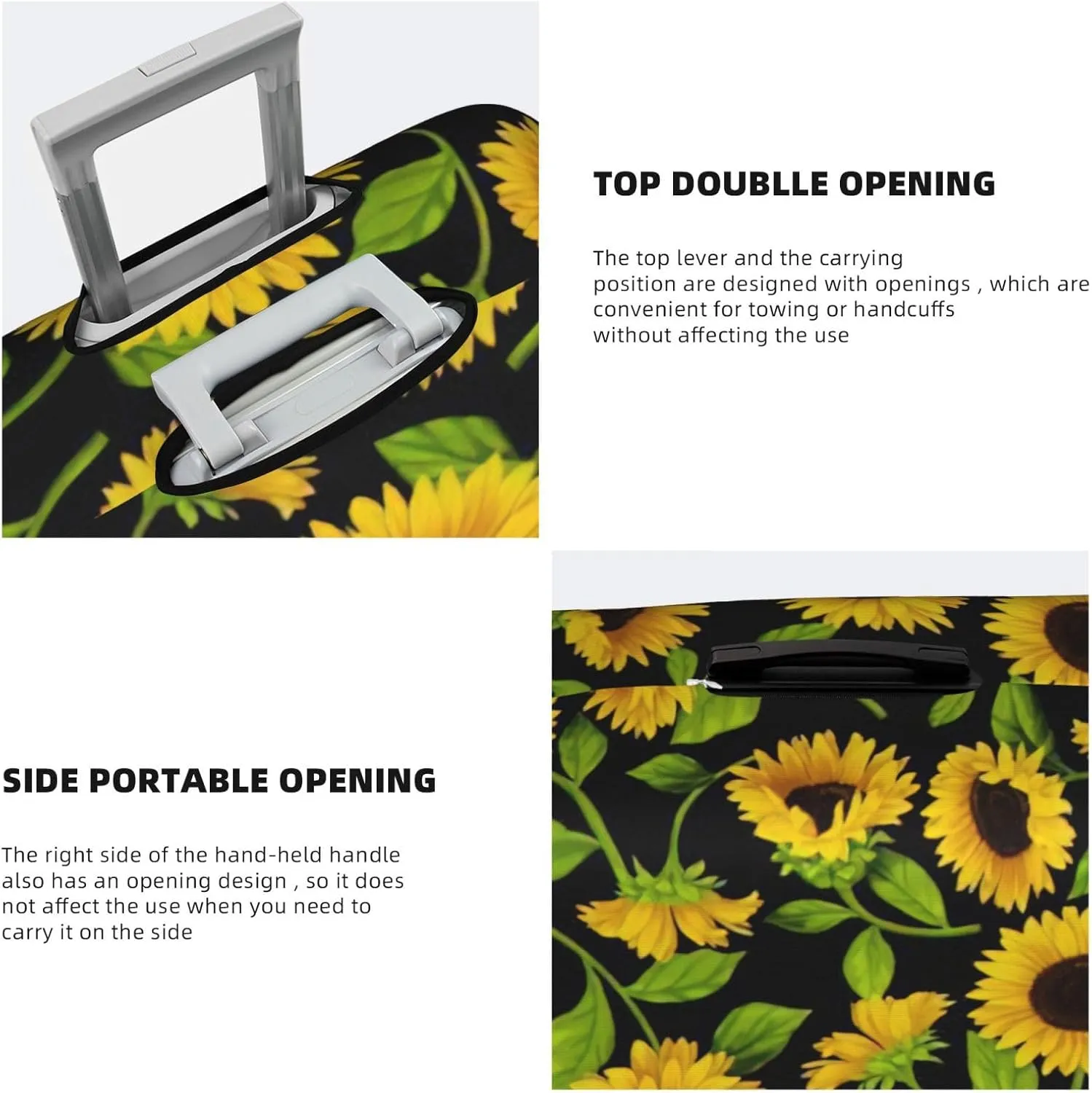 Beautiful Sunflower Print Washable Suitcase Cover Protective Luggage Cover Anti Scratch Travel Gear Protector