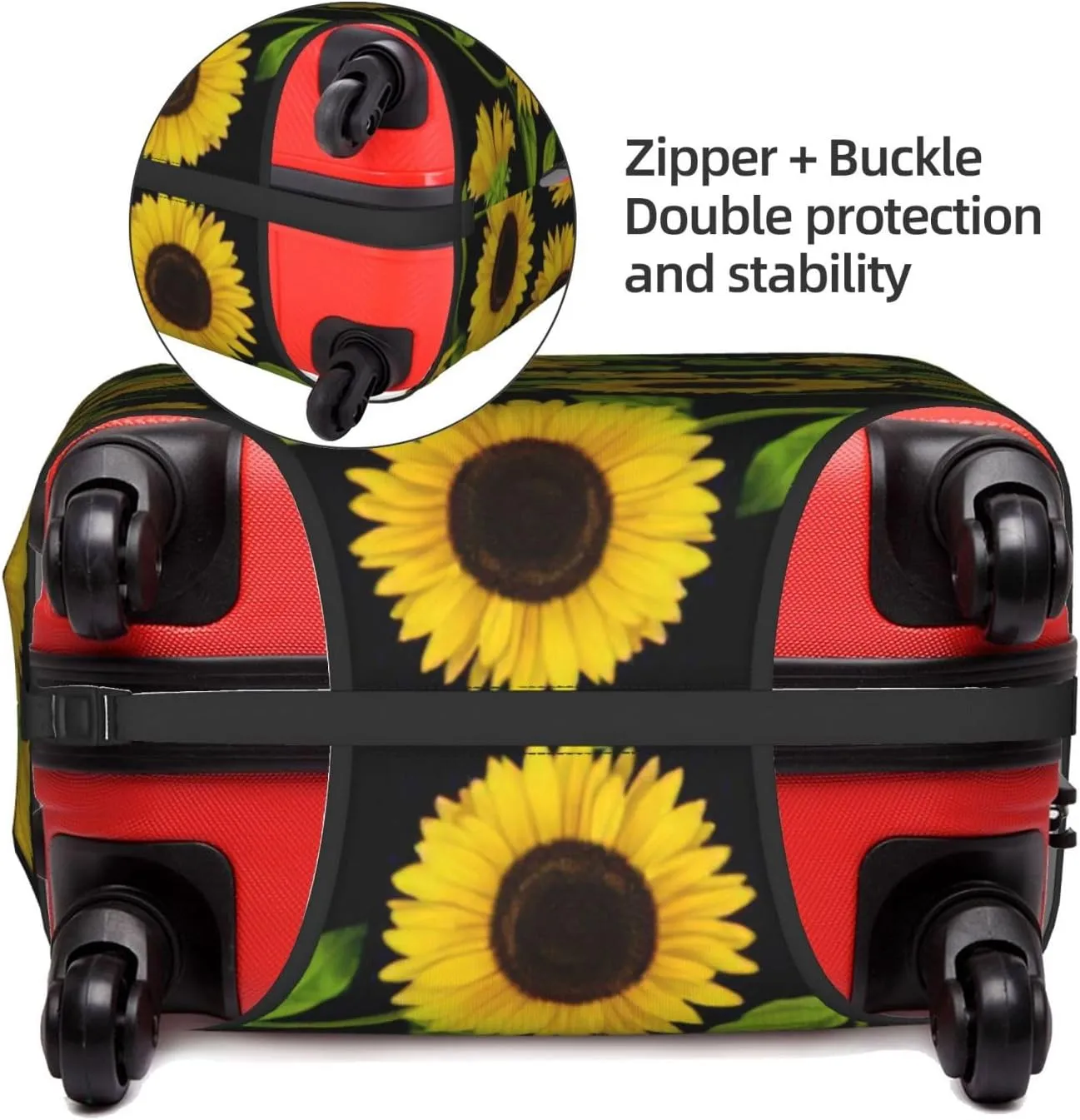 Beautiful Sunflower Print Washable Suitcase Cover Protective Luggage Cover Anti Scratch Travel Gear Protector