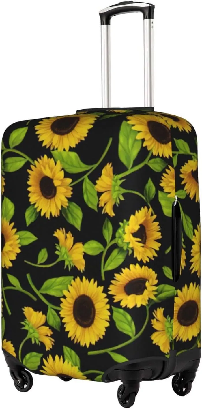 Beautiful Sunflower Print Washable Suitcase Cover Protective Luggage Cover Anti Scratch Travel Gear Protector