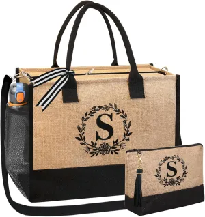 BeeGreen Personalized-Tote-Bag-for Women Mom Teacher Friends Sister Gift Bags with Comestic Bag