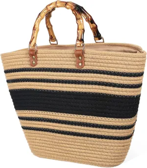 BESPORTBLE Tote Bag for Women Beach Tote Bag Woven Design Lightweight Summer Handbag for Travel Shopping