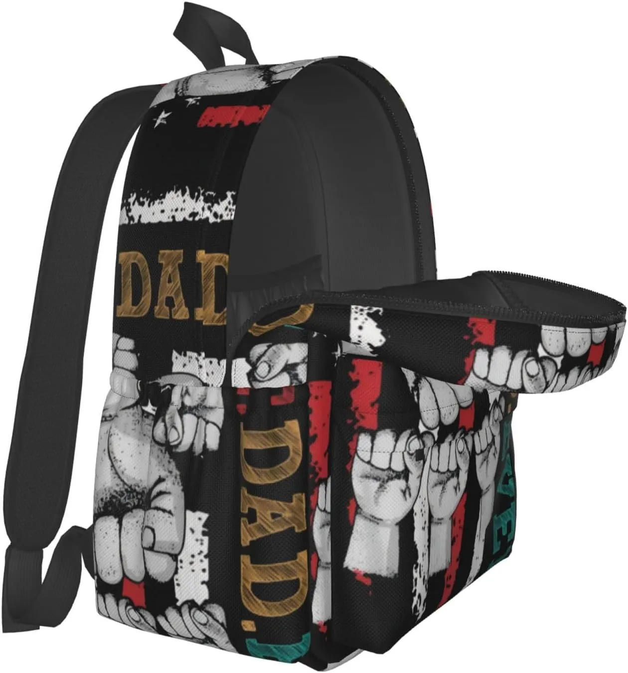 Best Dad Ever Father's Day American Flag Backpack Double Shoulder Bag 15 Inch Laptop Bagpacks for Hiking Work Camping Travel