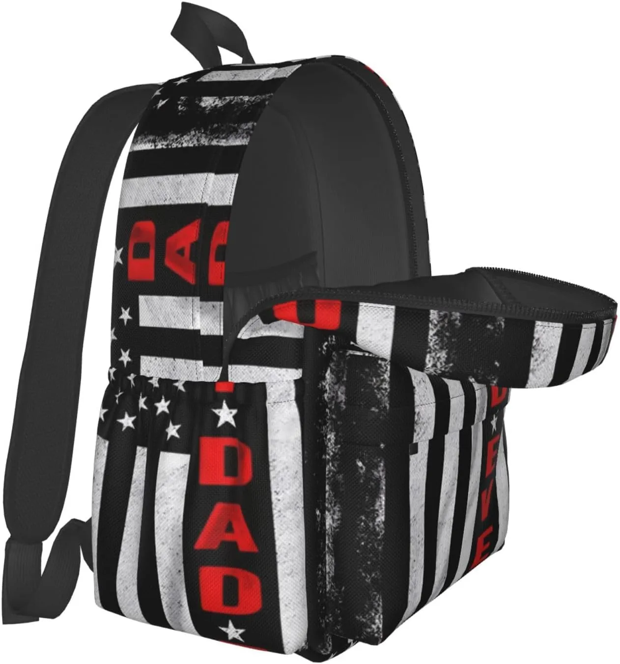 Best Dad Ever Father's Day Vintage American Flag Backpack Double Shoulder Bag 15 Inch Laptop Bagpacks for Hiking Work Camping Travel