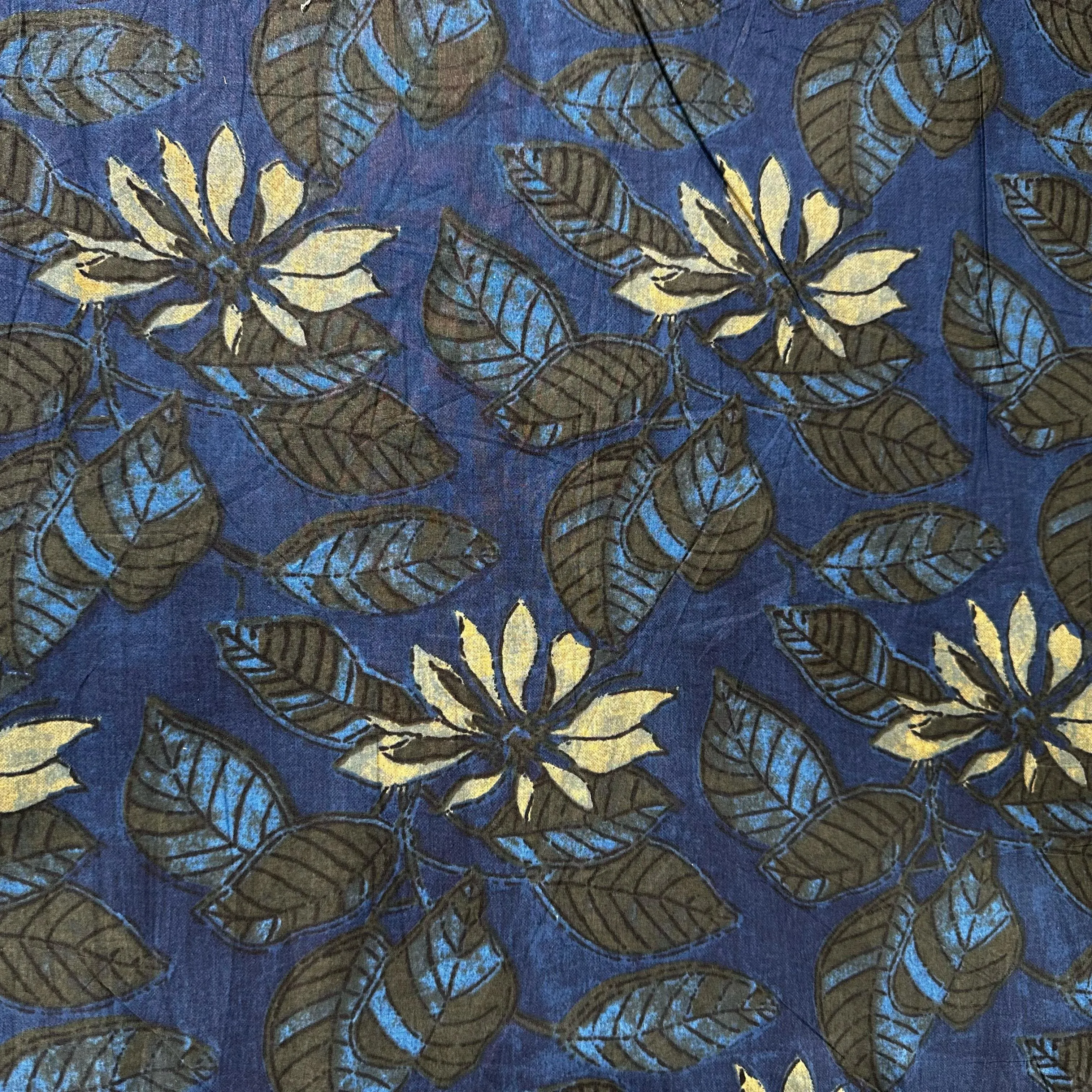 Blue Tropical Print Cotton Fabric 23675