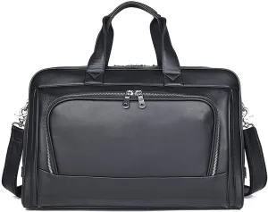 Briefcase for Men, Genuine Leather Travel Luggage Shoulder Bags, Business Cowhide Messenger Bags, Computer Bags (Color : Black)