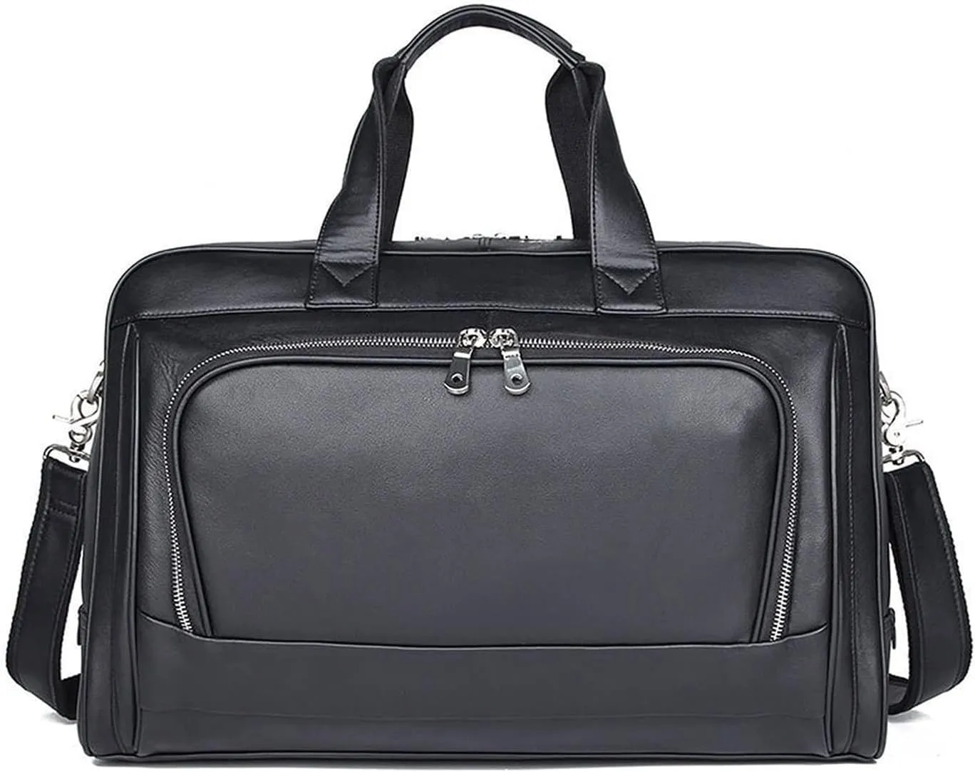 Briefcase for Men, Genuine Leather Travel Luggage Shoulder Bags, Business Cowhide Messenger Bags, Computer Bags (Color : Black)