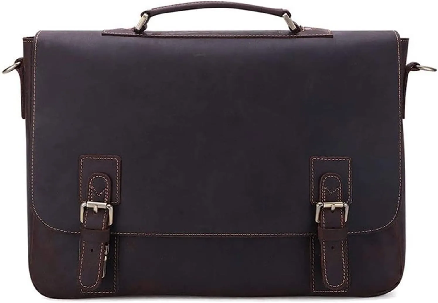 Briefcases Vintage Messenger Handbag, Flapover Business Briefcase 15.6" Laptop Tote Handbag Large Capacity