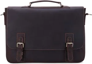 Briefcases Vintage Messenger Handbag, Flapover Business Briefcase 15.6" Laptop Tote Handbag Large Capacity