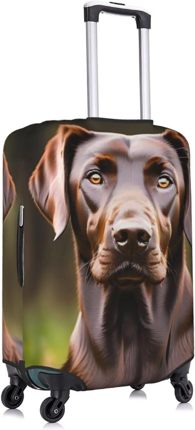 Brown Labrador Retriever Print Washable Suitcase Cover Protective Luggage Cover Anti Scratch Travel Gear Protector