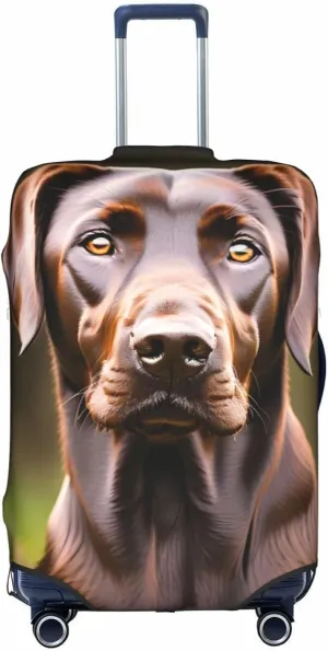 Brown Labrador Retriever Print Washable Suitcase Cover Protective Luggage Cover Anti Scratch Travel Gear Protector