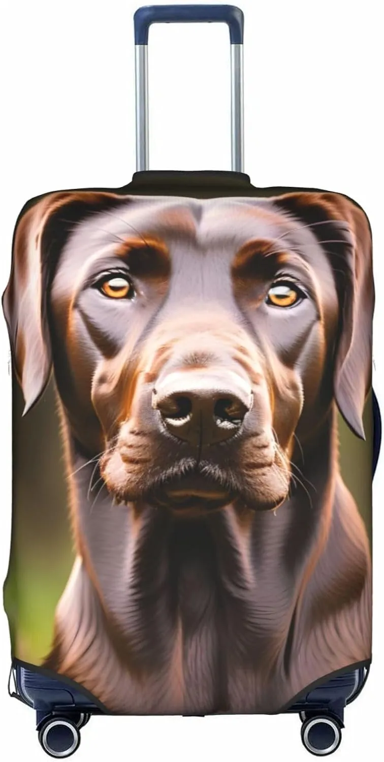 Brown Labrador Retriever Print Washable Suitcase Cover Protective Luggage Cover Anti Scratch Travel Gear Protector