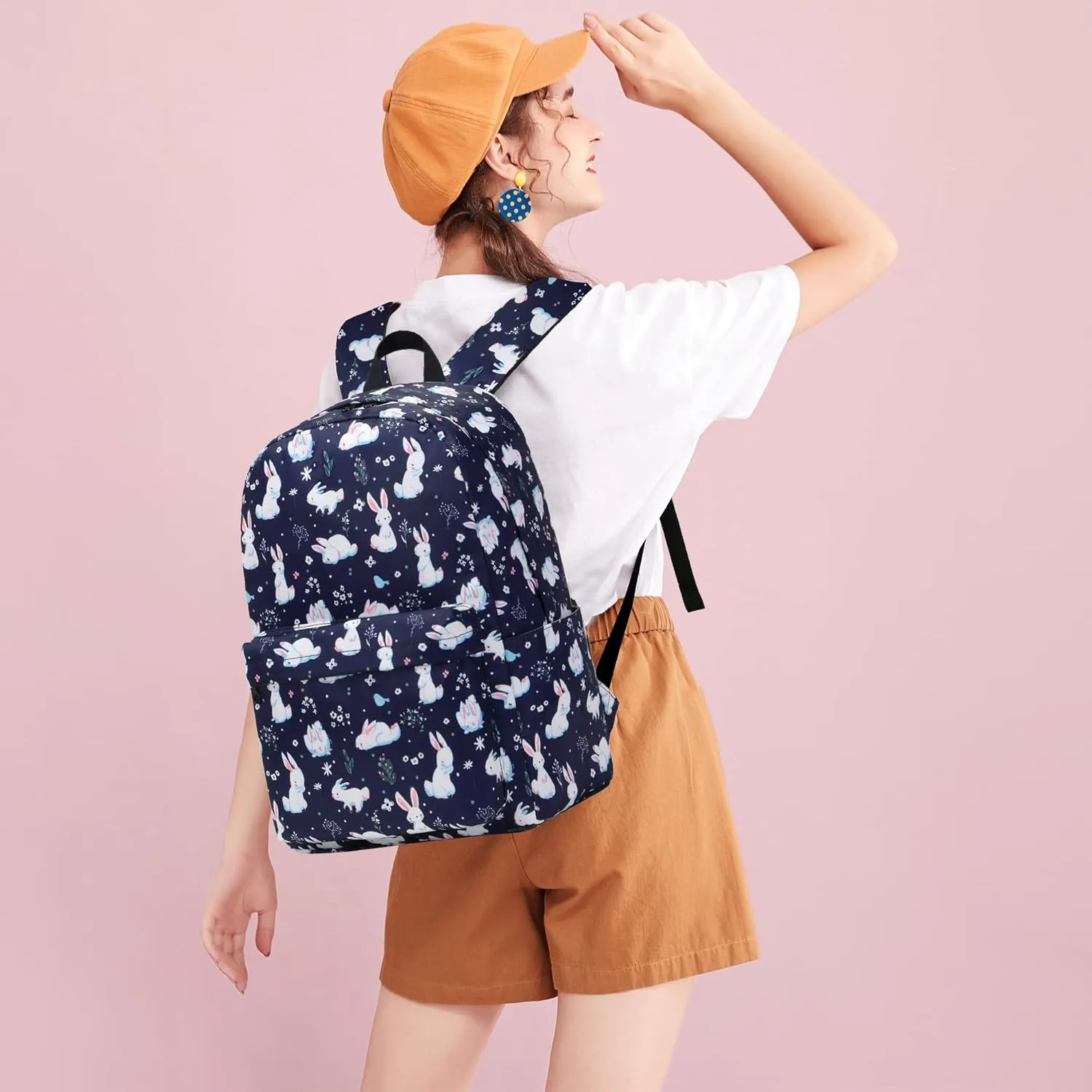 Bunny School Backpack for Girls Women, Kids Teens School Bags College Bookbags Ladies Laptop Backpacks