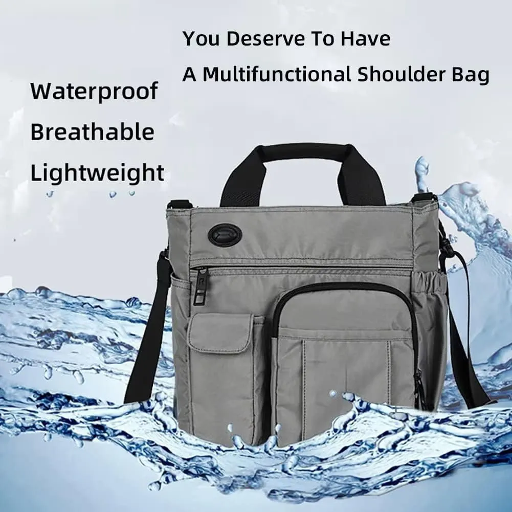 Business Briefcases Multi-Pocket Messenger Crossbody for Men Waterproof Shoulder Large Laptop Satchel