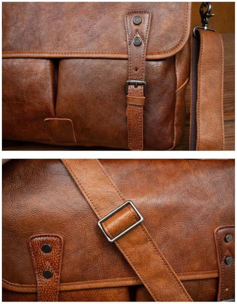 Business Handbags Mens Briefcases Messenger Shoulder Bags Genuine Leather Carrying Cases Laptop Bags