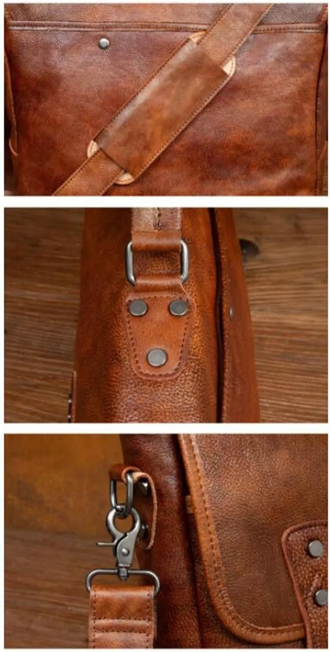Business Handbags Mens Briefcases Messenger Shoulder Bags Genuine Leather Carrying Cases Laptop Bags