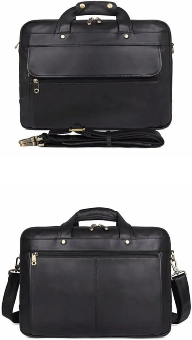 Business Handbags Mens Genuine Leather Laptop Bags Briefcases Messenger Shoulder Bags