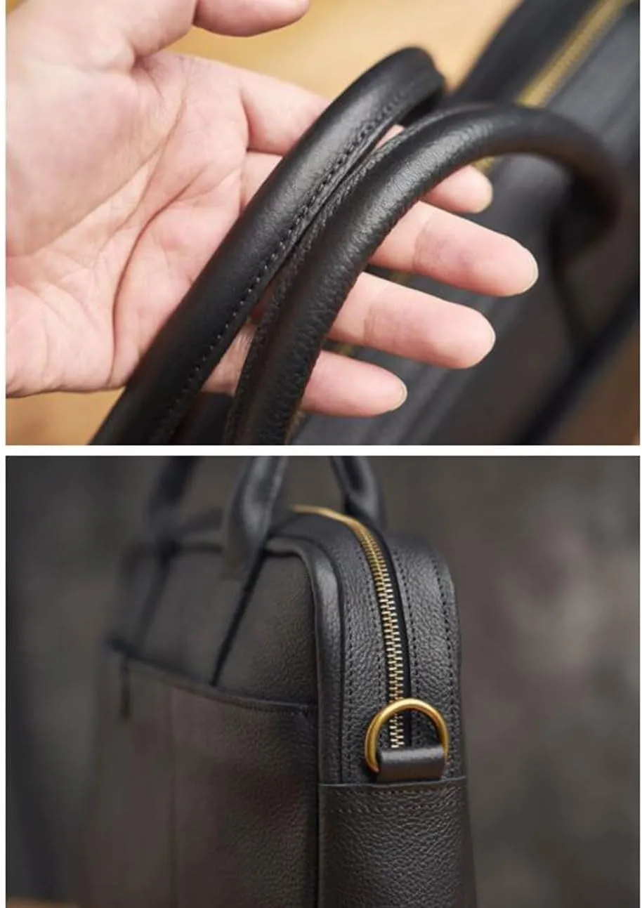 Business Messenger Shoulder Bags Mens Briefcases Genuine Leather Handbags Laptop Bags