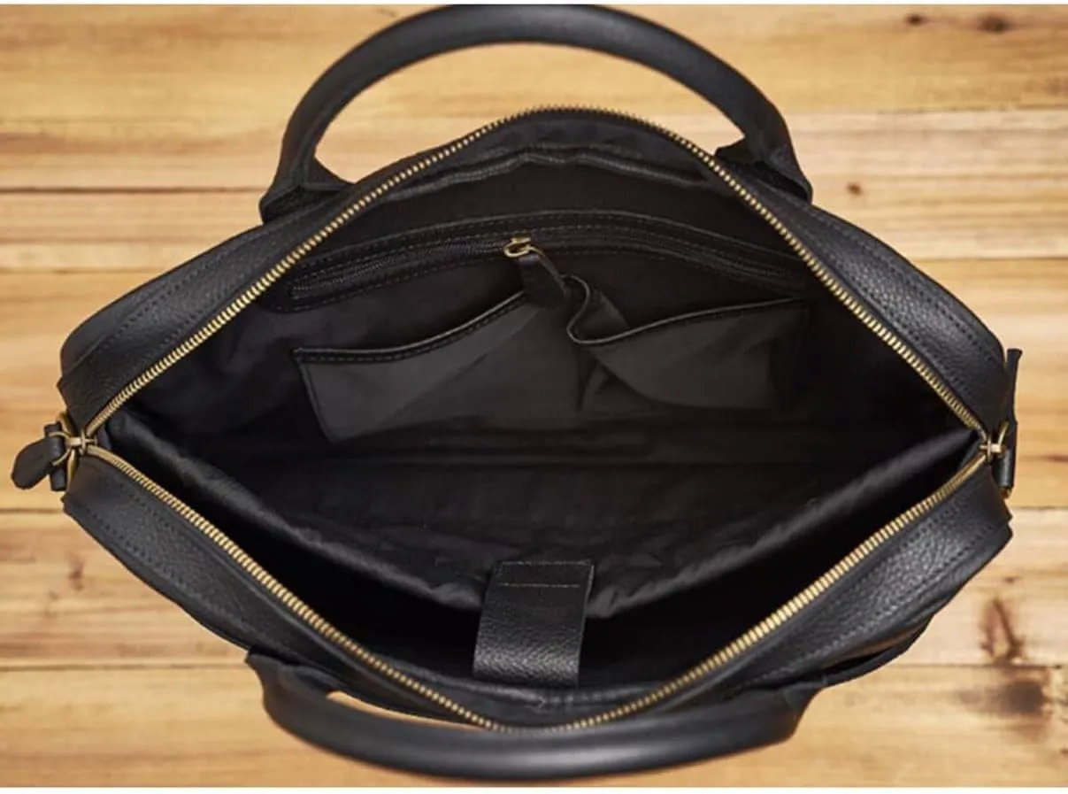 Business Messenger Shoulder Bags Mens Briefcases Genuine Leather Handbags Laptop Bags