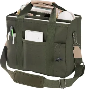 Canvas Tote Bag with Multi Pockets Crossbody Tote Bag for Women Bible Handbag Everything Tote Bags with Compartments