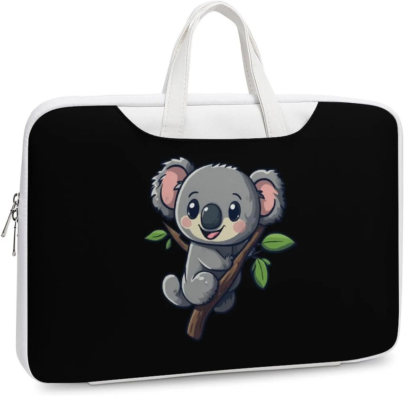 Cartoon Koala Leather Bag Laptop Case Slim Water Resistant Computer Bags with Handle Briefcase for Work