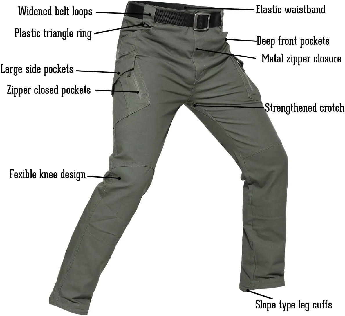 CARWORNIC Gear Men's Hiking Tactical Pants Lightweight Cotton Outdoor Military Combat Cargo Trousers