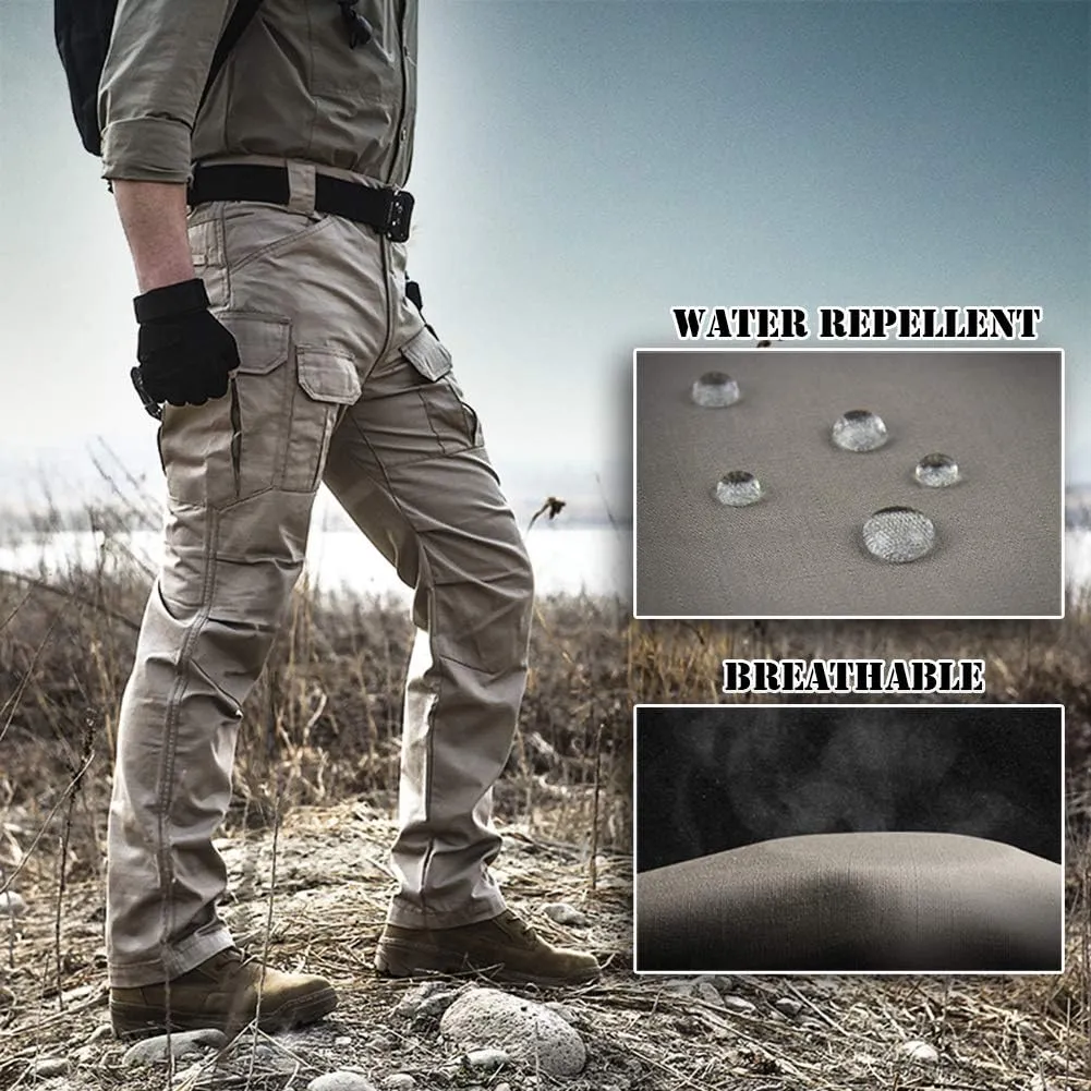 CARWORNIC Gear Men's Tactical Cargo Pants Waterpoof Lightweight Rip Stop EDC Military Combat Trousers