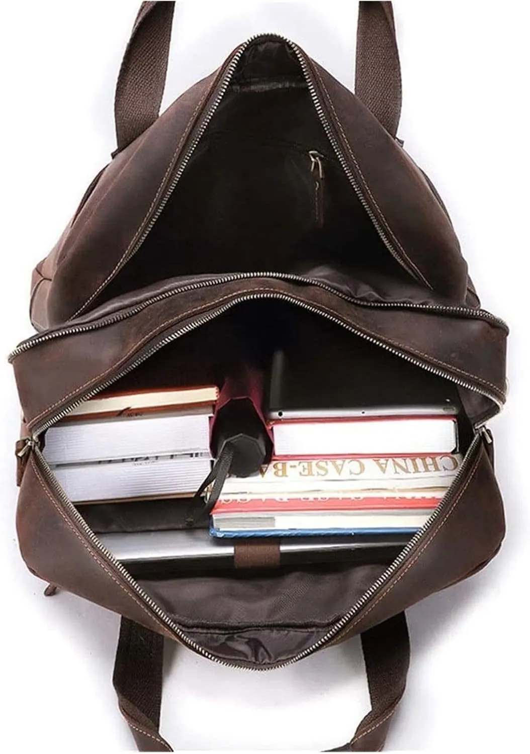 CcacHe Briefcases Vintage Messenger Handbag, Vintage Leather Briefcase 17" Laptop Tote Large Capacity Messenger Bag