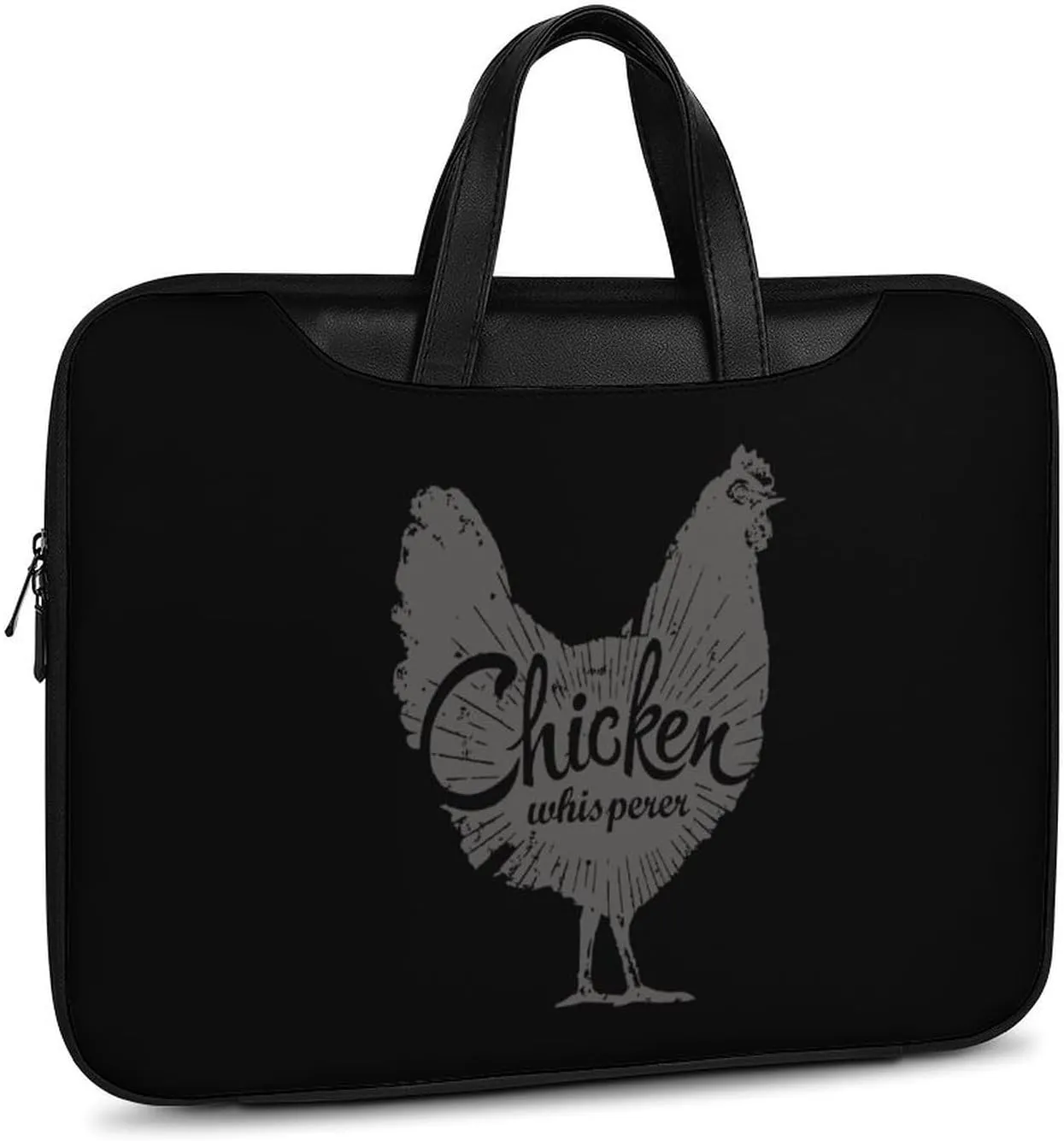 Chicken Whisperer Leather Bag Laptop Case Slim Water Resistant Computer Bags with Handle Briefcase for Work