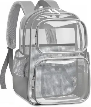 Clear Backpack for School - Large Heavy Duty Clear Bookbag for Boys and Girls, See Through PVC Transparent Backpacks