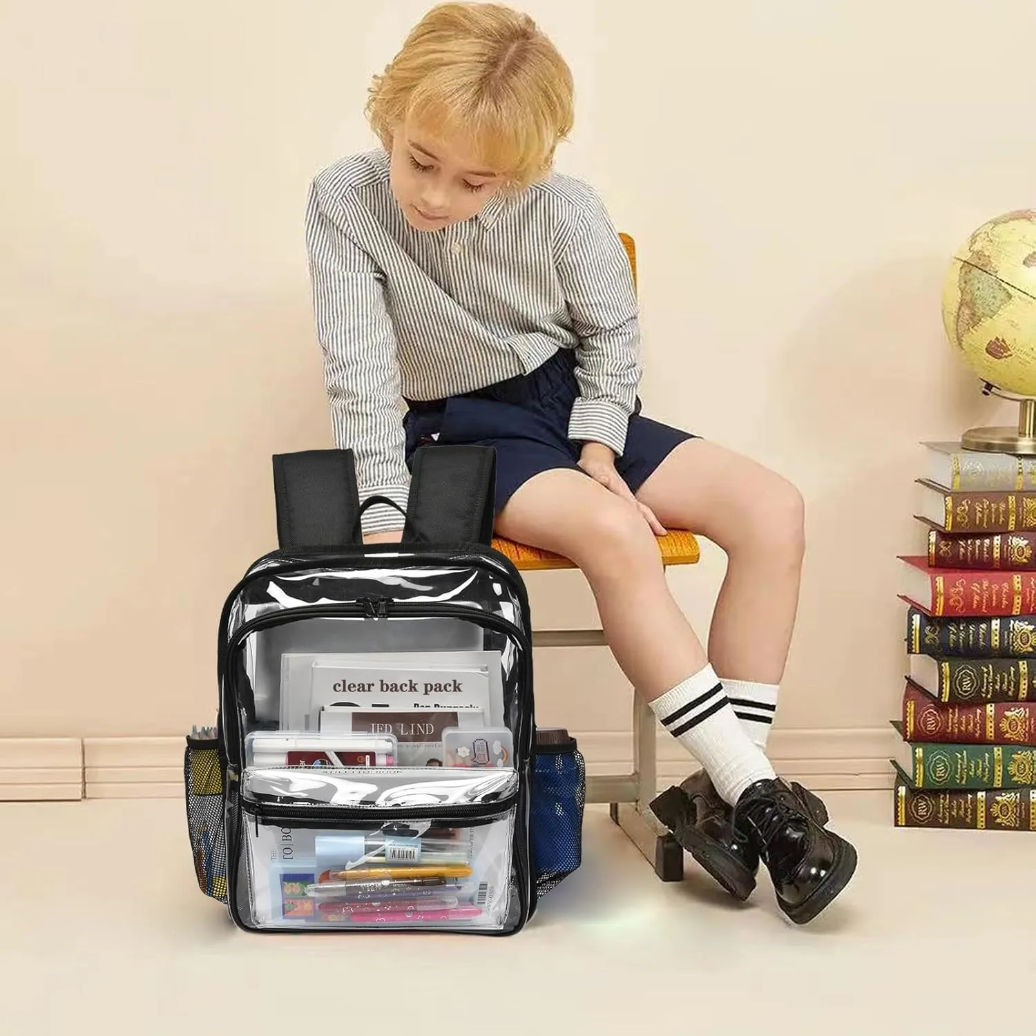 Clear Backpack,Clear Backpacks for School Heavy Duty See Through Bookbag Waterproof Backpack for Men Women