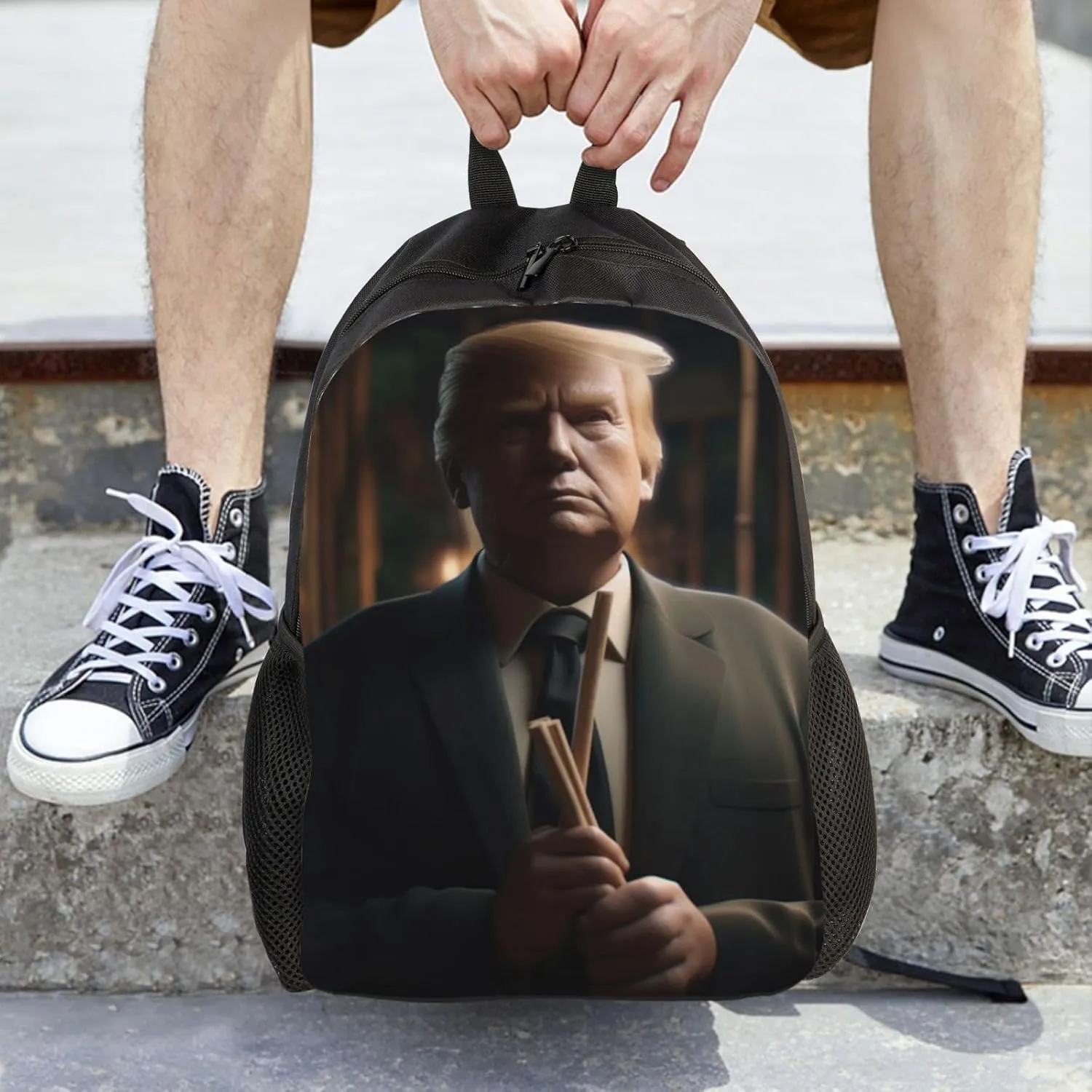 Close Your Eyes Trump Backpack Waterproof Anti Theft Durable Light Laptop Bag Backpacks For Women Men Travel Gym Backpack