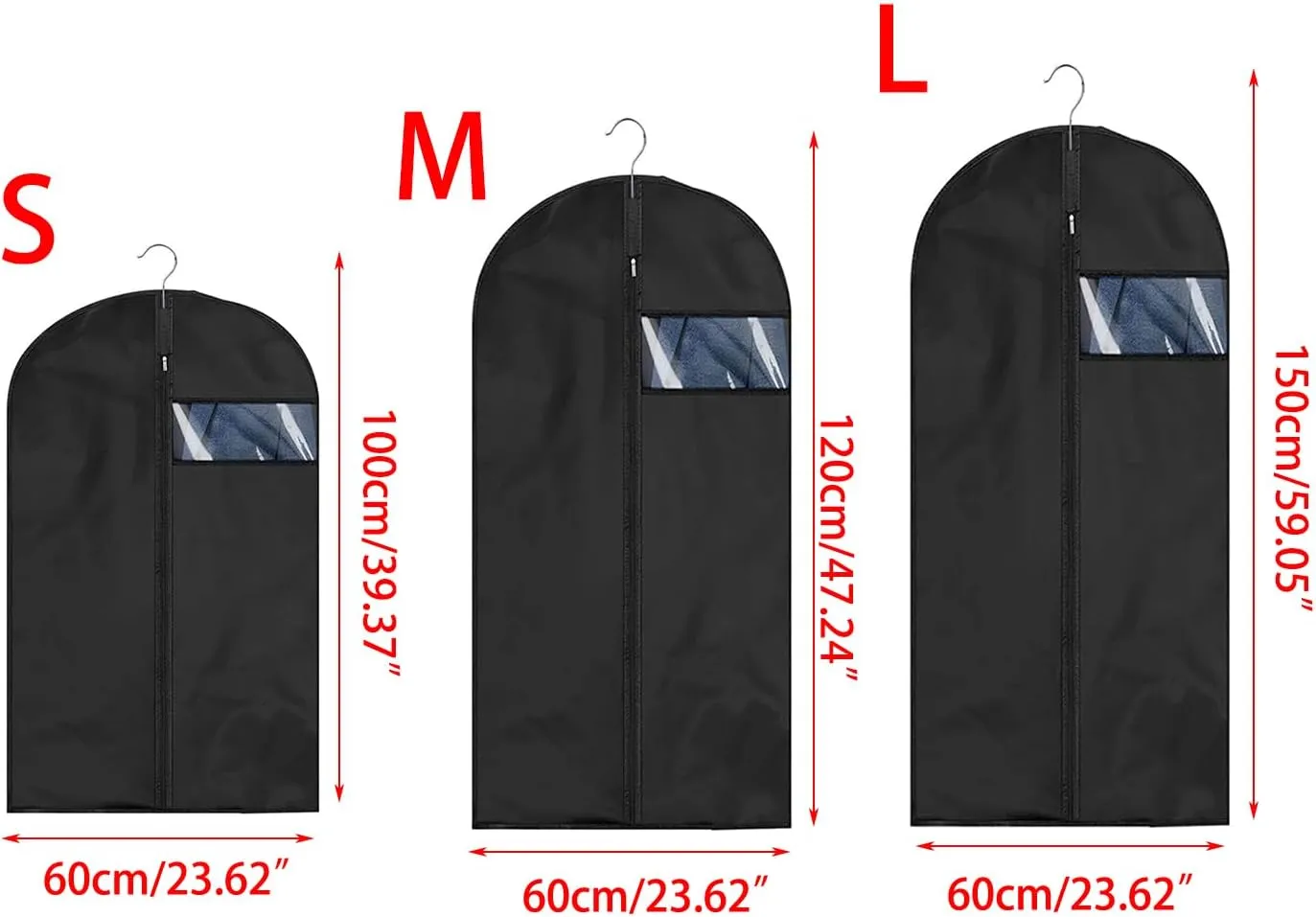 Clothing Covers Coat Suit Dress Protector Hanging Garment Bags Closet Clothes