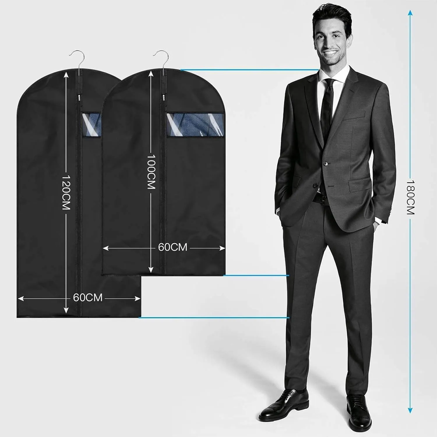 Clothing Covers Coat Suit Dress Protector Hanging Garment Bags Closet Clothes