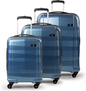 Concept One FUL Radiant Rolling Luggage Set, Hardside Travel Suitcases with Spinner Wheels, 29, 25, and 21 Inches, Blue